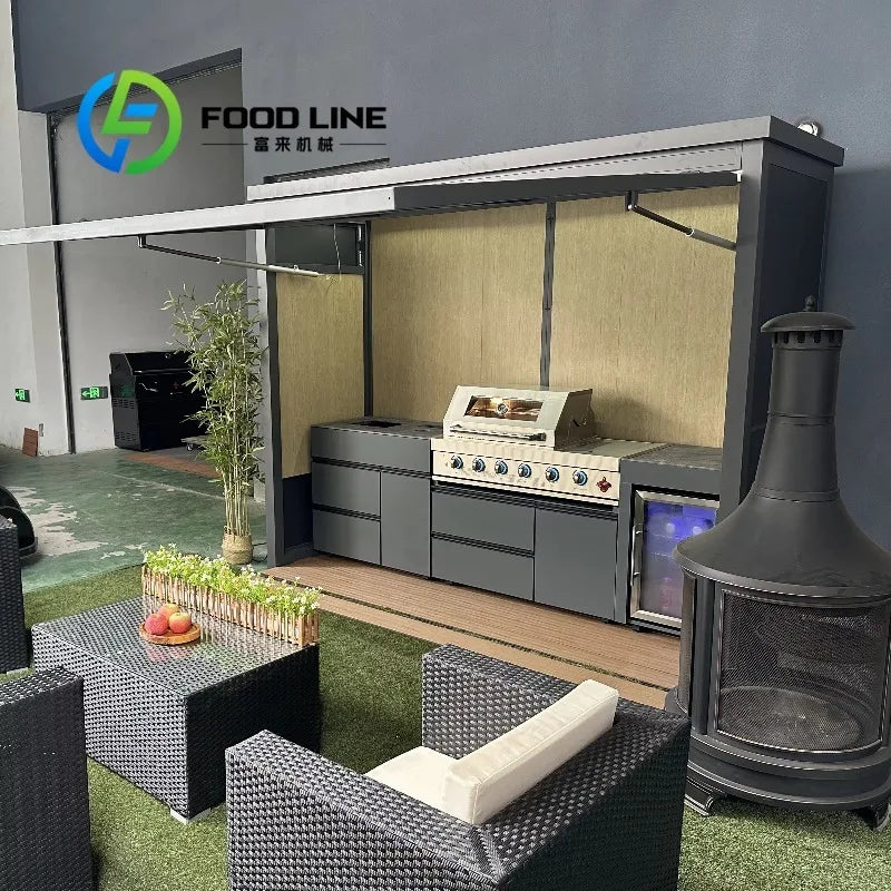 Outdoor Bbq Kitchen With Sink and Fridge With Kitchen And Shed All In One Design For Ultimate Outdoor Living