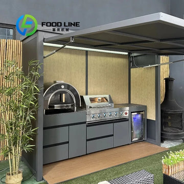 Outdoor Bbq Kitchen With Sink and Fridge With Kitchen And Shed All In One Design For Ultimate Outdoor Living