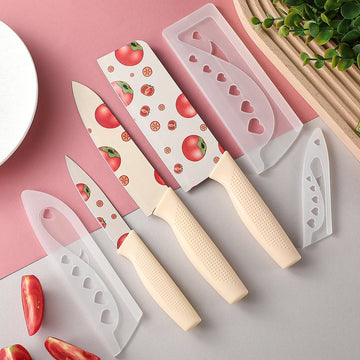 Kitchen Knife Set: Professional Small Kitchen Knife, Chef's Knife, Vegetable and Fruit Knife, Colorful Cooking Tools, Including