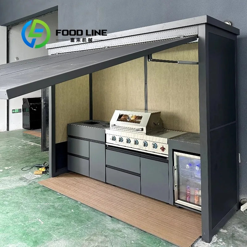 Outdoor Bbq Kitchen With Sink and Fridge With Kitchen And Shed All In One Design For Ultimate Outdoor Living