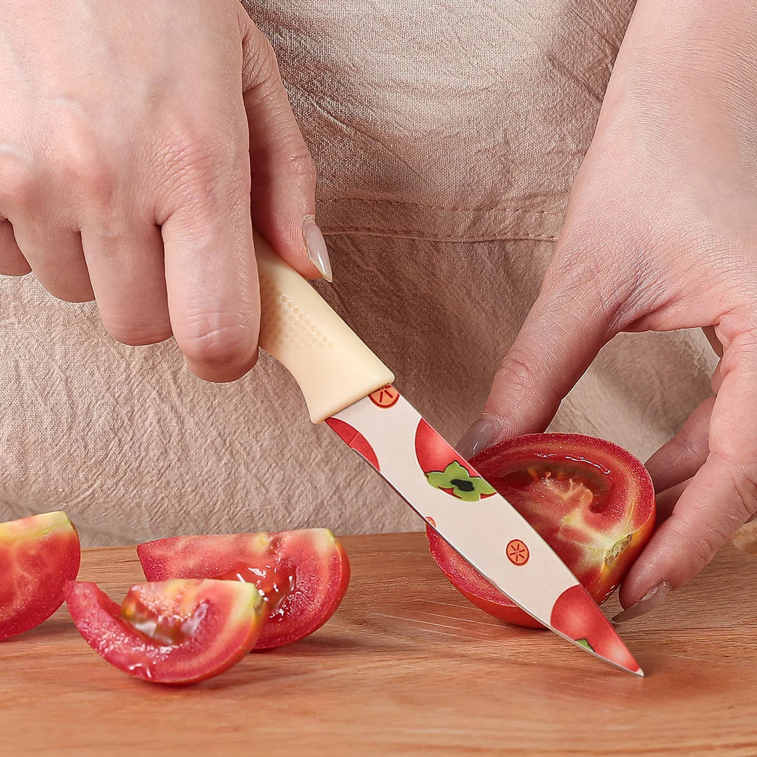 Kitchen Knife Set: Professional Small Kitchen Knife, Chef's Knife, Vegetable and Fruit Knife, Colorful Cooking Tools, Including