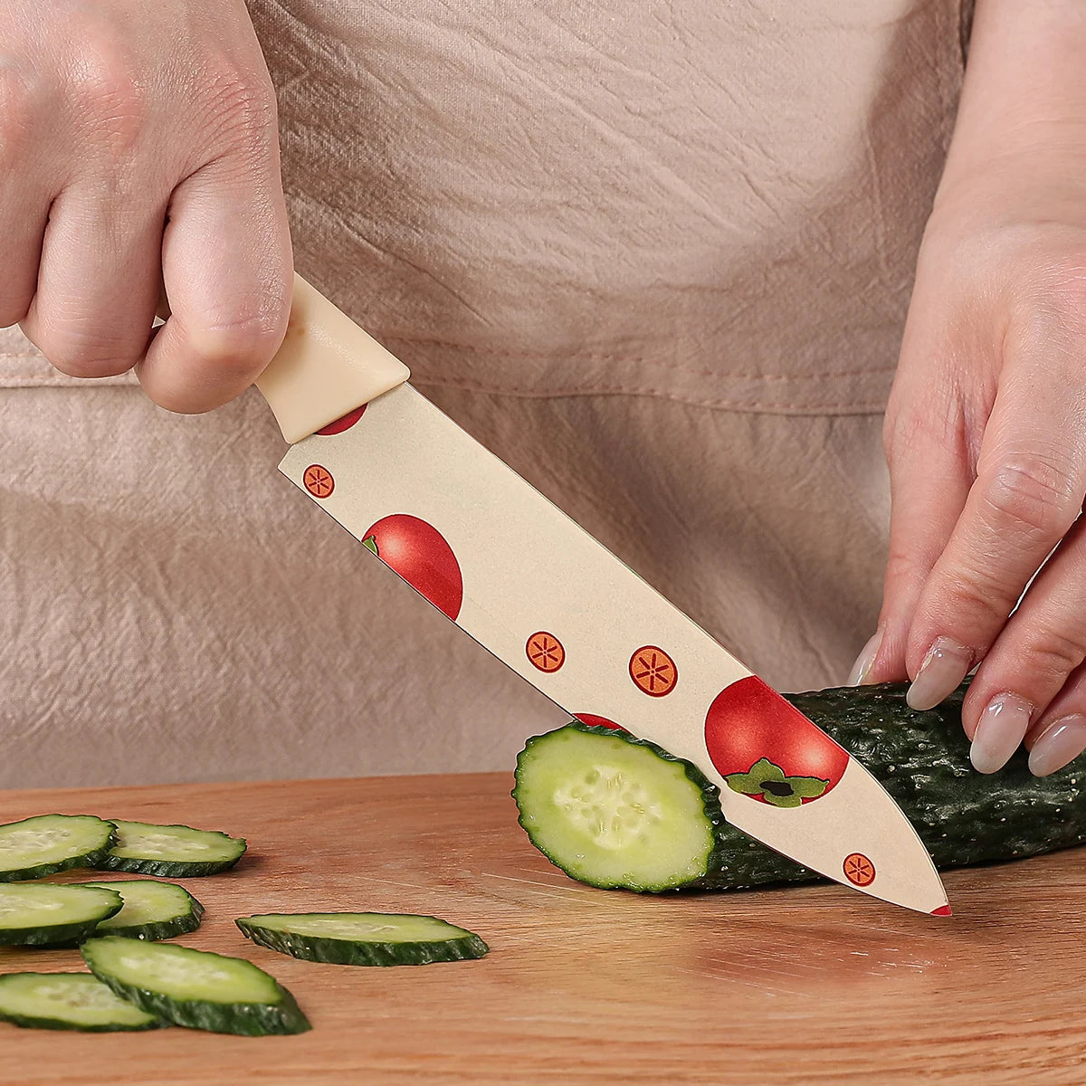Kitchen Knife Set: Professional Small Kitchen Knife, Chef's Knife, Vegetable and Fruit Knife, Colorful Cooking Tools, Including