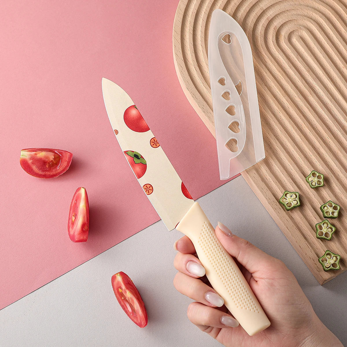 Kitchen Knife Set: Professional Small Kitchen Knife, Chef's Knife, Vegetable and Fruit Knife, Colorful Cooking Tools, Including