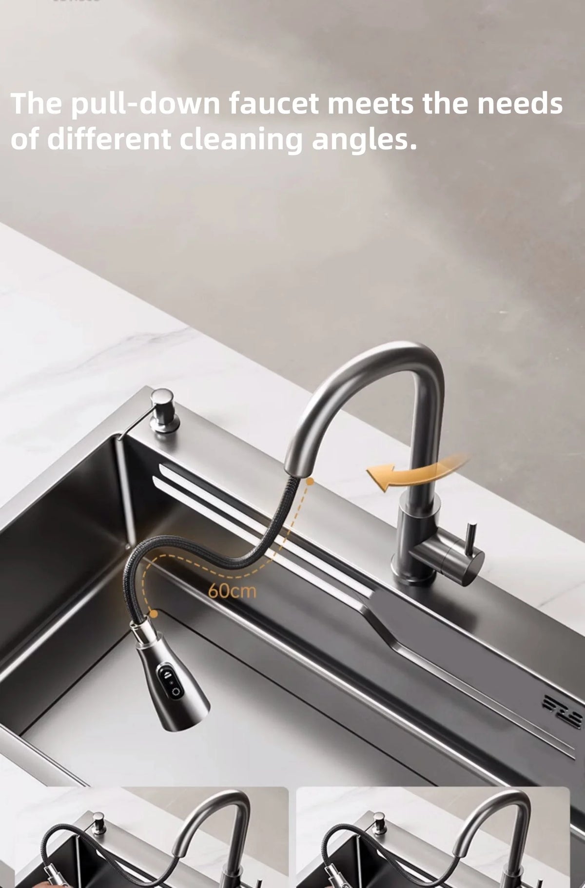 Kitchen  Thickened Large Single Nano 304 Stainless Steel Sink Counter Handmade Dishwashing Vegetable Basin Sink